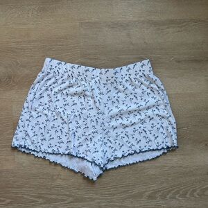 Floral Blue and White Shorts